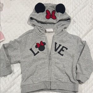 Gray disney Hoodie with Red Accents
